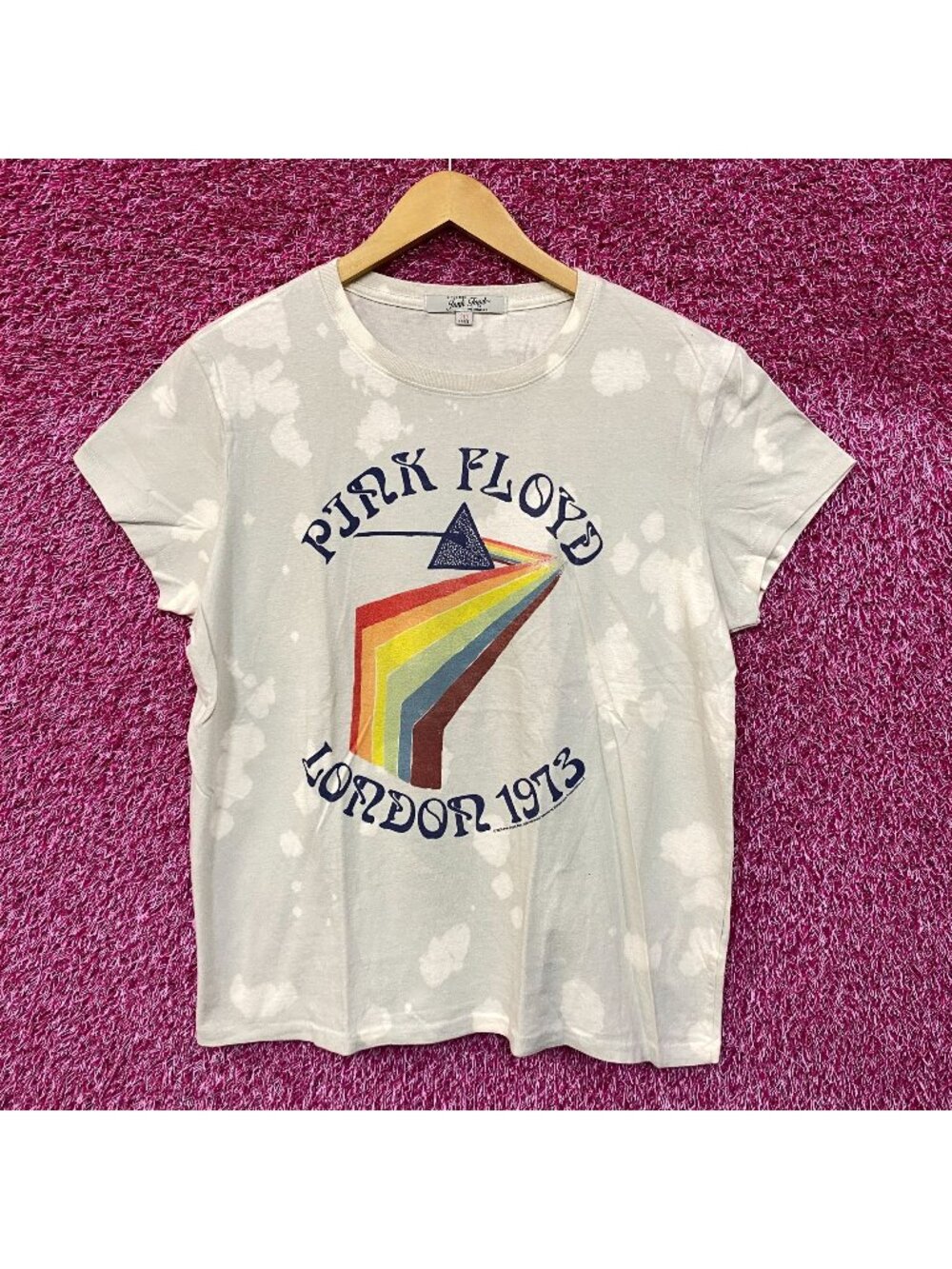 Pink Floyd London 1975 women's Tie dye Rock Tee size Large